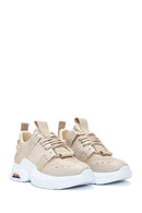 Women's Beige High Sole Sneaker | Derimod