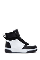Women's Black White High Top Sneaker | Derimod