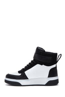 Women's Black White High Top Sneaker | Derimod