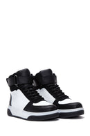 Women's Black White High Top Sneaker | Derimod