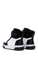 Women's Black White High Top Sneaker | Derimod
