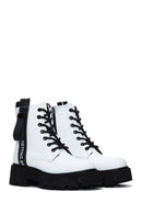 Kadın Beyaz Fermuarlı Postal Bot | Derimod