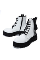 Kadın Beyaz Fermuarlı Postal Bot | Derimod