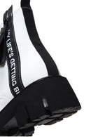 Kadın Beyaz Fermuarlı Postal Bot | Derimod