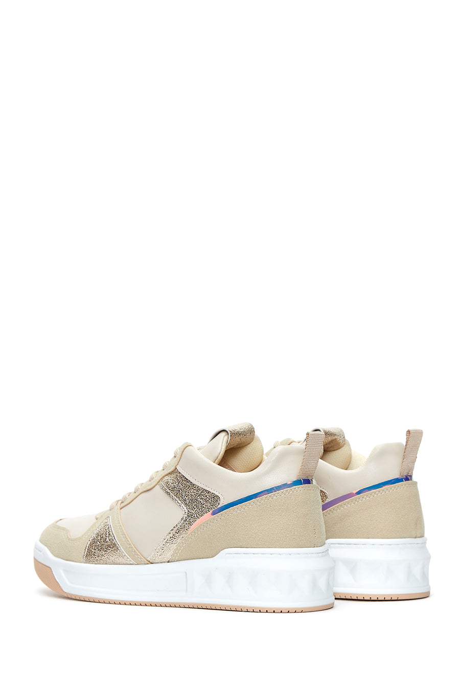 Kadın Bej Bağcıklı Sneaker