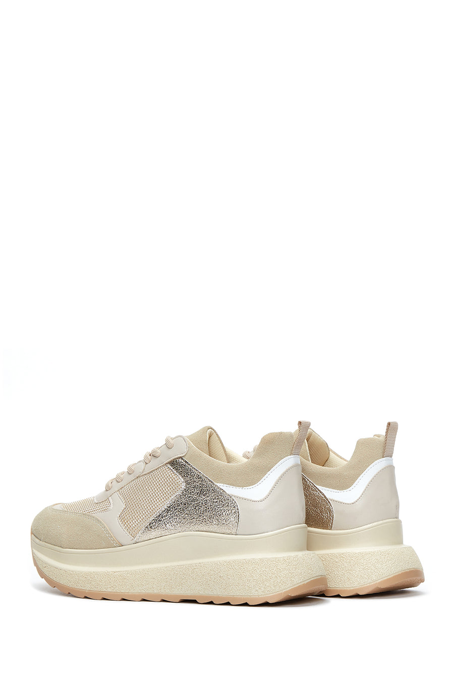 Kadın Bej  Kalın Tabanlı Sneaker