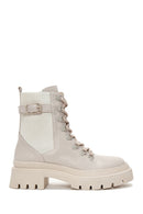 Kadın Bej Fermuarlı Postal Bot | Derimod