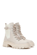 Kadın Bej Fermuarlı Postal Bot | Derimod