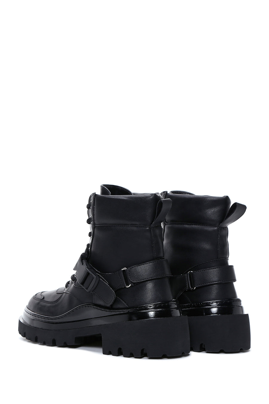 Women's Black Buckle Boots