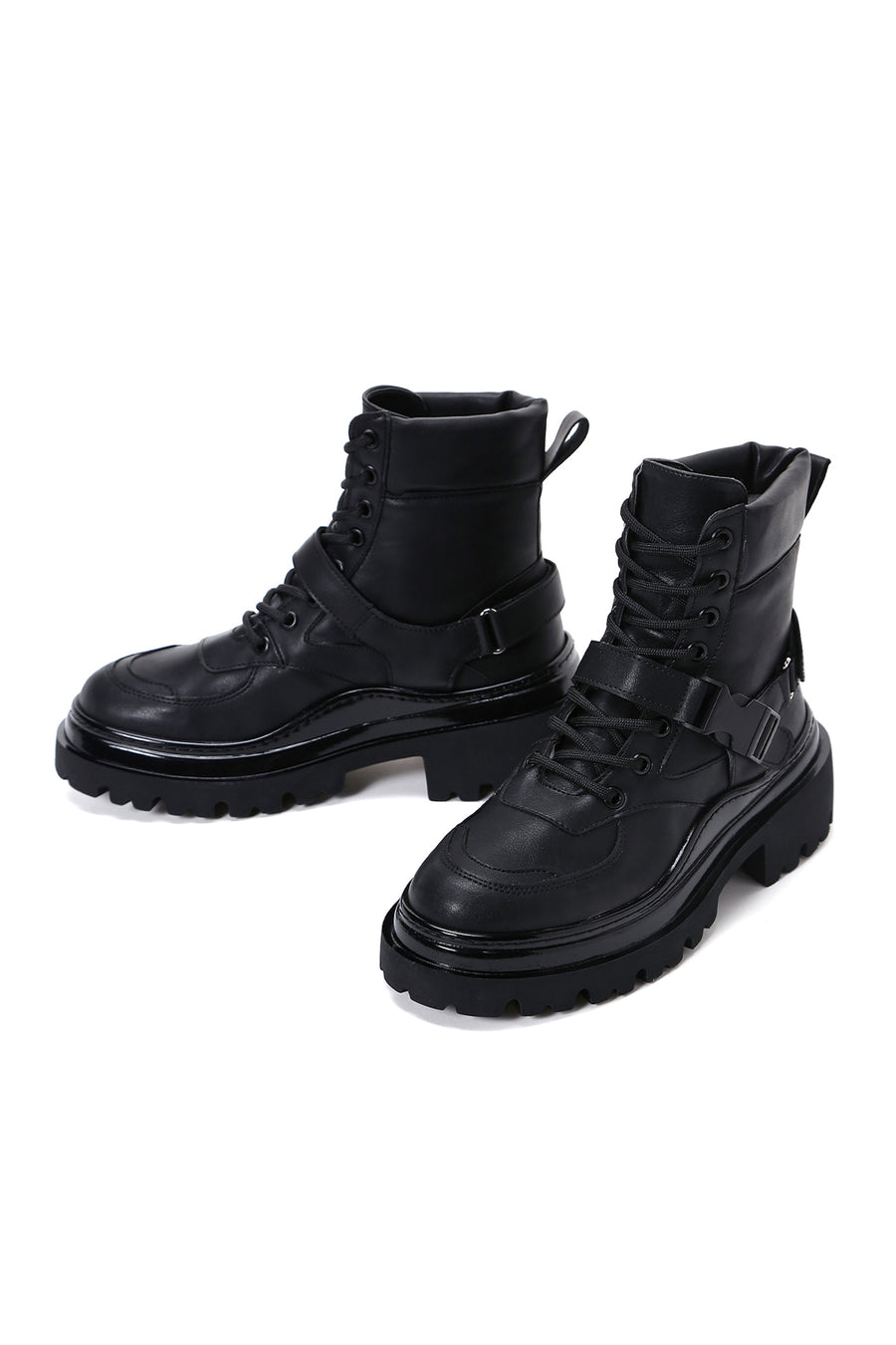 Women's Black Buckle Boots