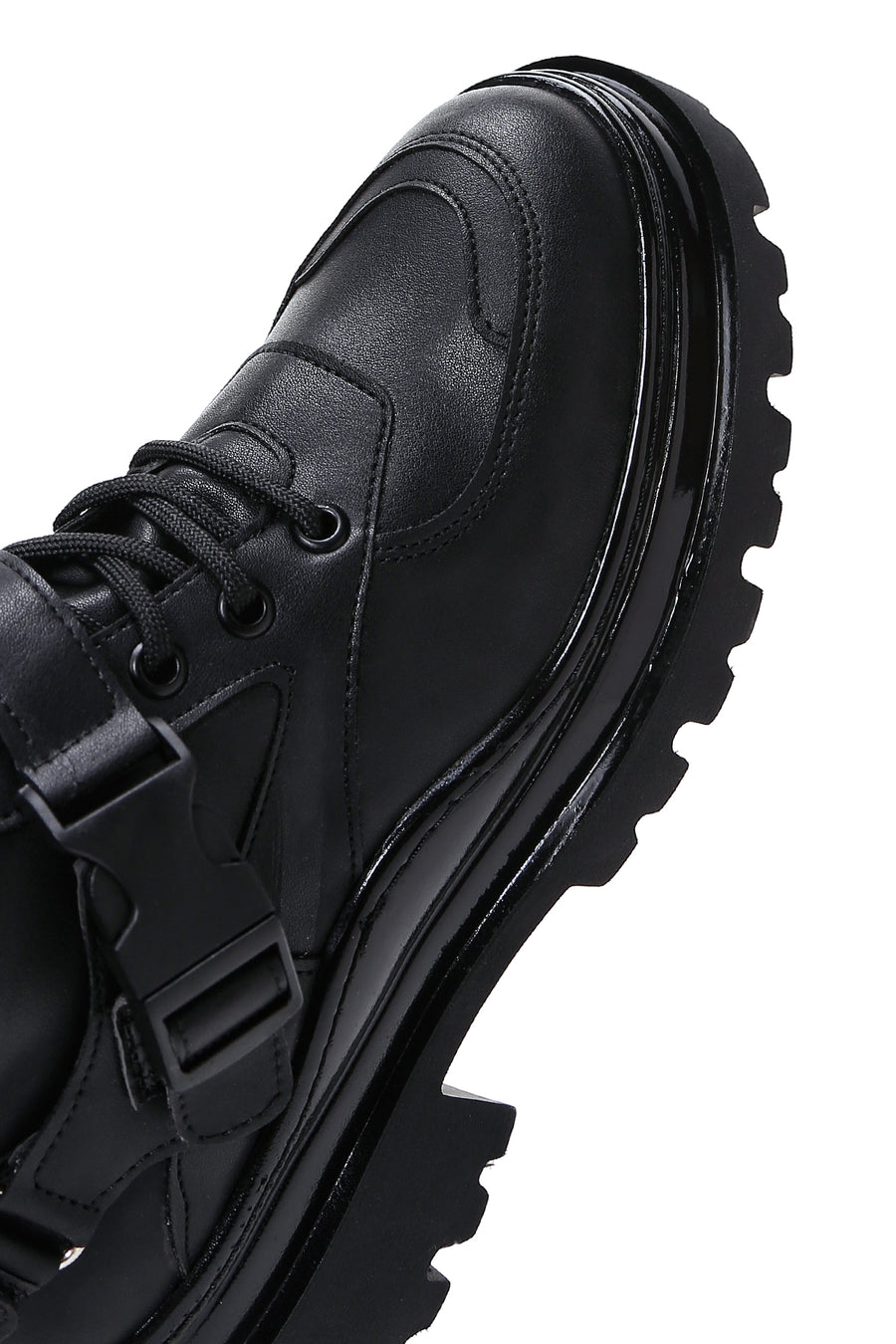 Women's Black Buckle Boots