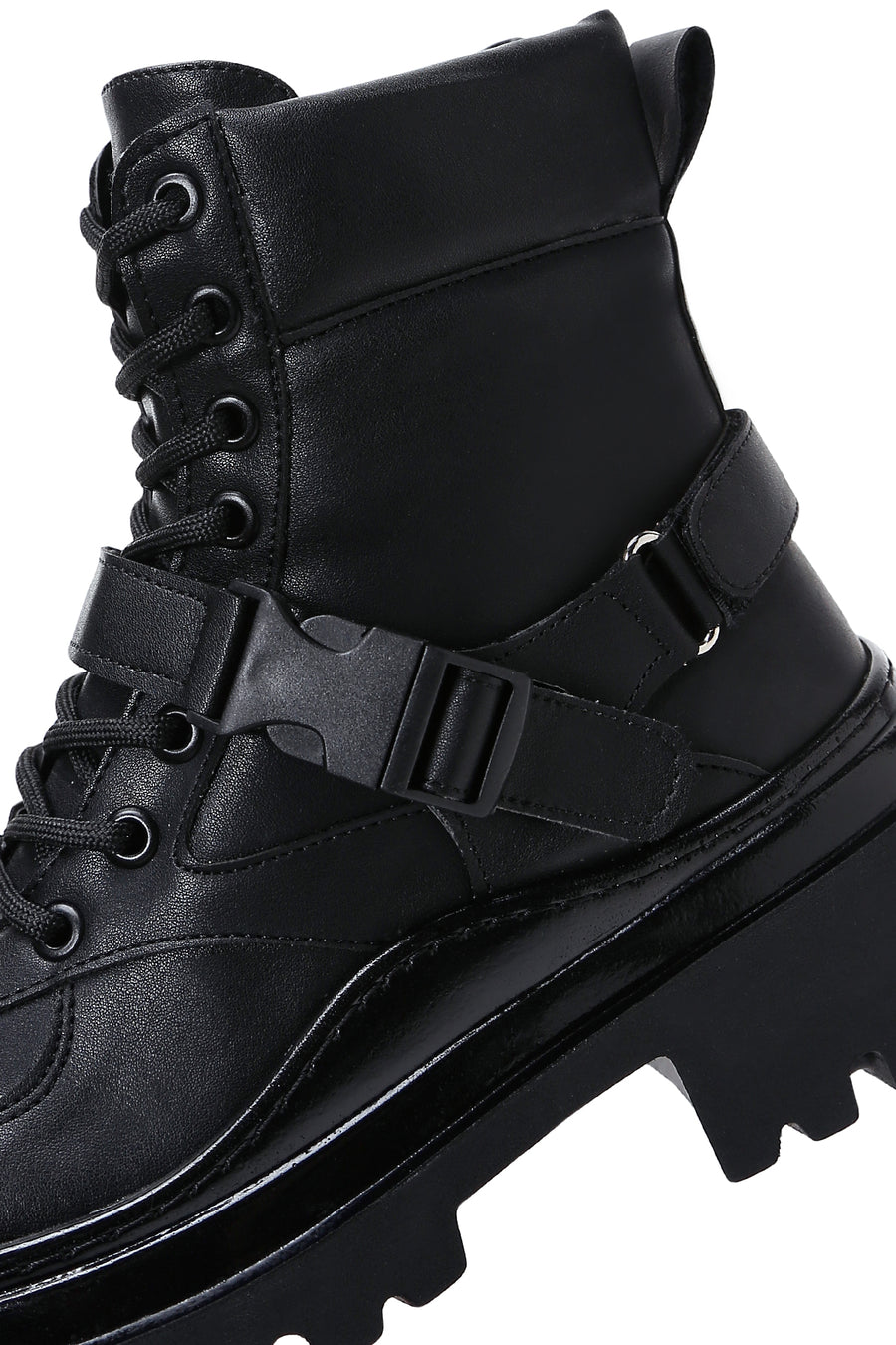 Women's Black Buckle Boots