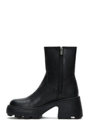 Women's Black Thick Soled Zippered Boots | Derimod