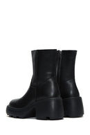 Women's Black Thick Soled Zippered Boots | Derimod