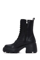 Kadın Siyah Fermuarlı Topuklu Postal Bot | Derimod