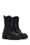 Kadın Siyah Fermuarlı Topuklu Postal Bot | Derimod