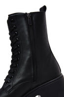 Kadın Siyah Fermuarlı Topuklu Postal Bot | Derimod