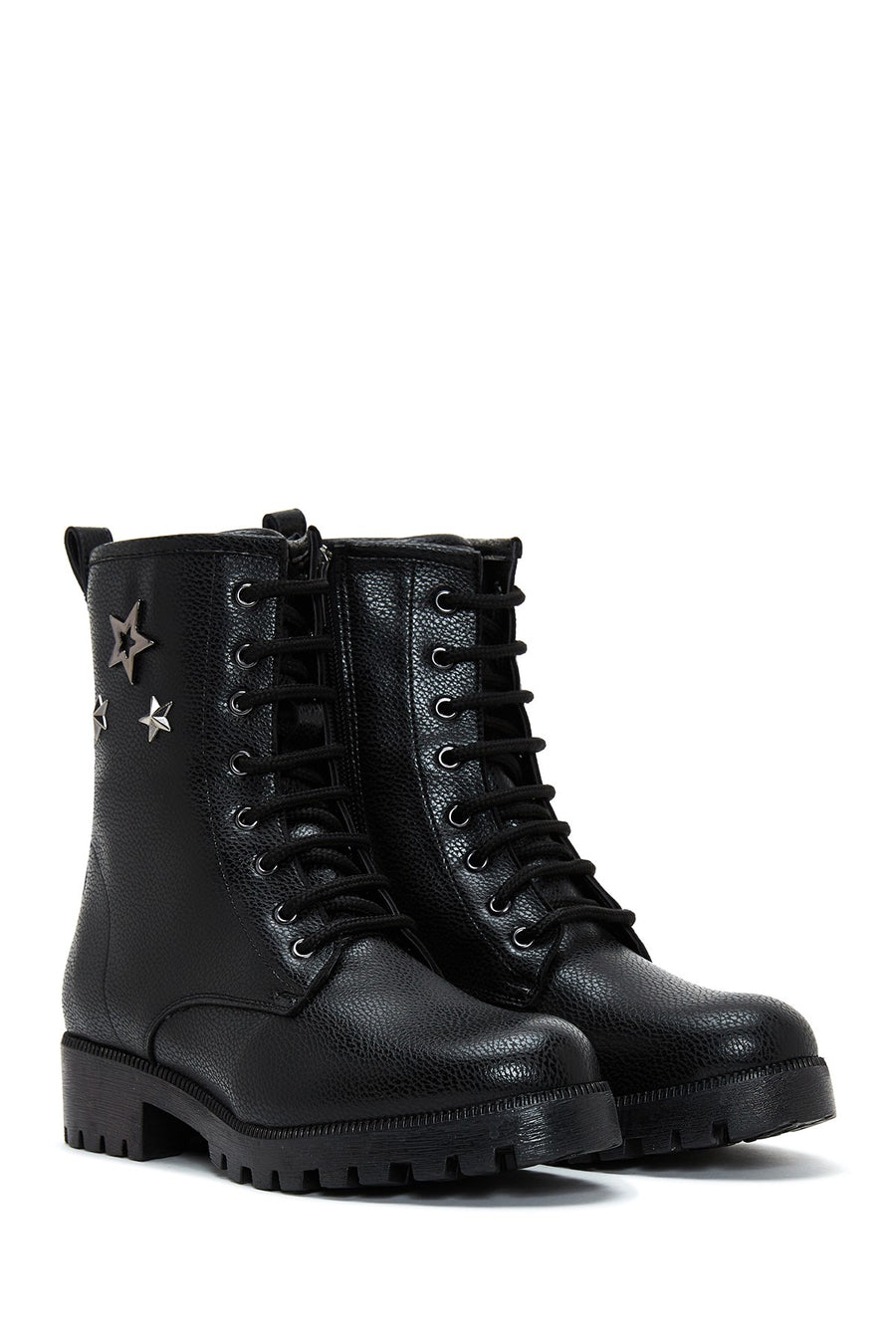 Women's Black Zippered Flat Boots