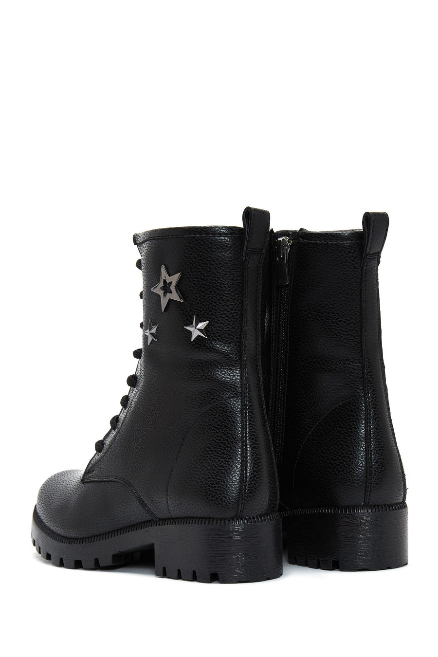 Women's Black Zippered Flat Boots