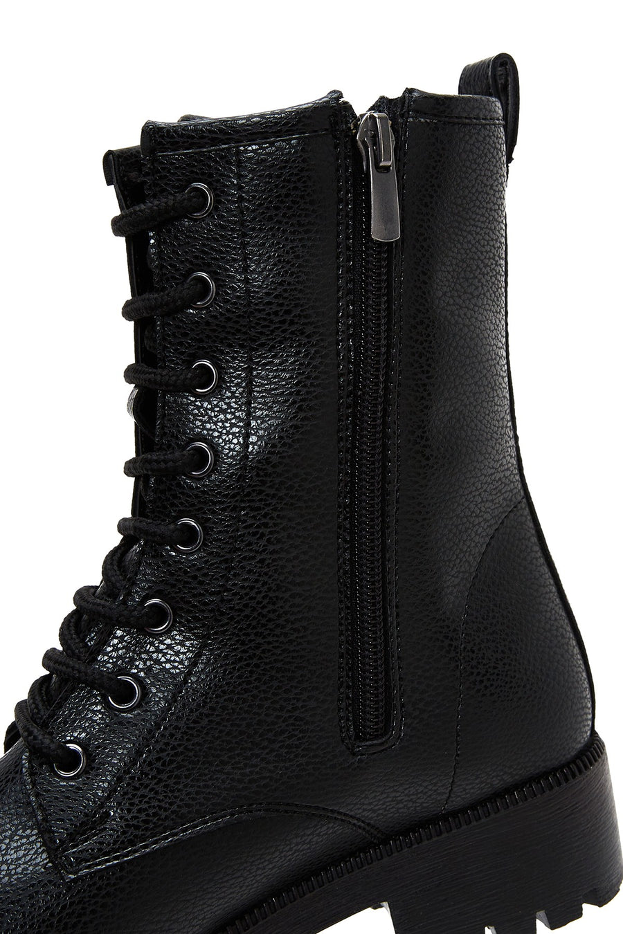 Women's Black Zippered Flat Boots
