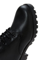 Women's Black Zippered Flat Boots | Derimod