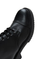 Women's Black Zippered Flat Boots | Derimod
