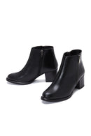 Kadın Siyah Fermuarlı Topuklu Klasik Bot | Derimod