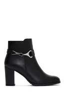 Women's Black Buckle Heeled Boots | Derimod