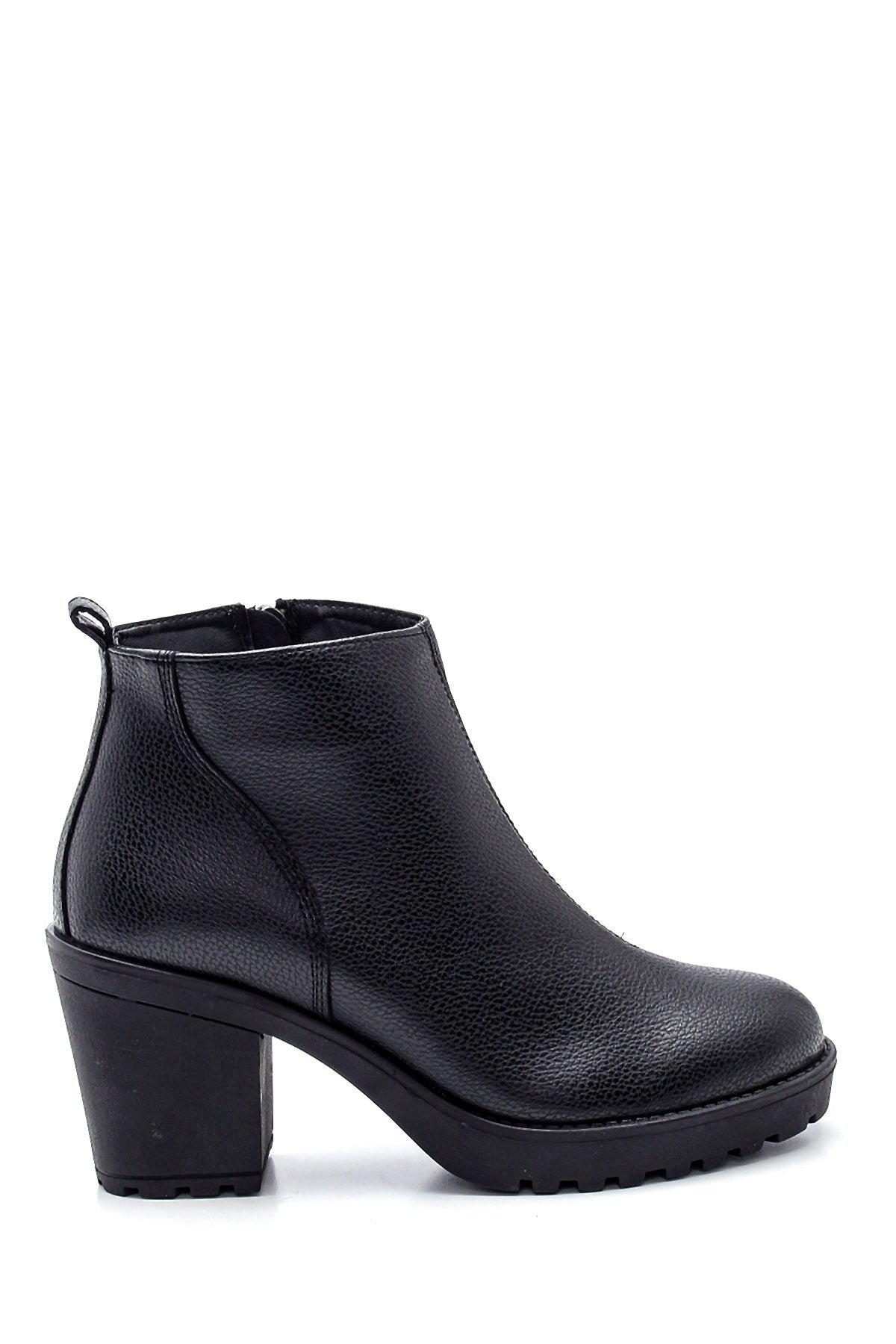 Women's Black Zippered Heeled Boots 22WFE2516FT | Derimod