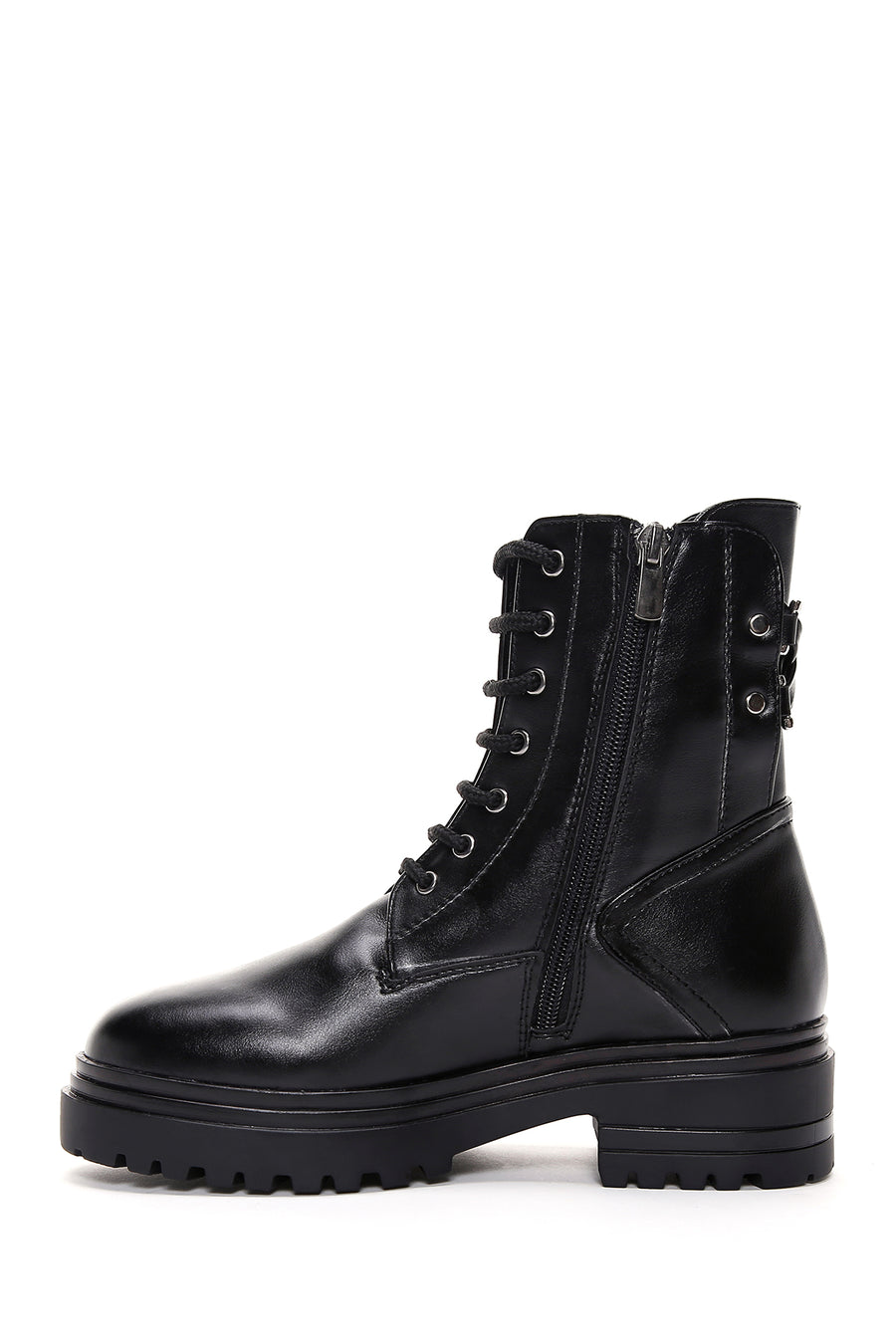 Women's Buckle Detailed Zippered Boots