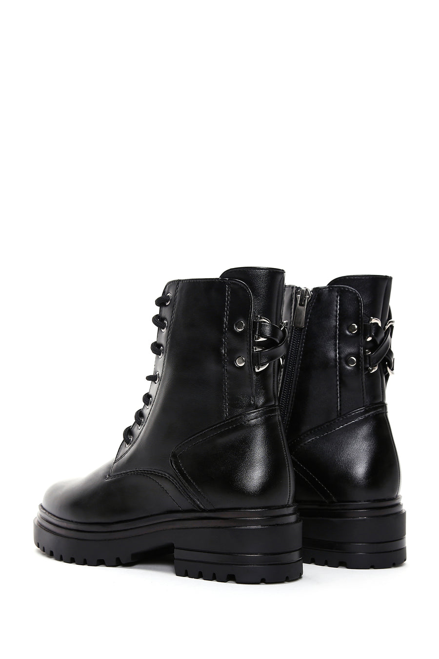 Women's Buckle Detailed Zippered Boots