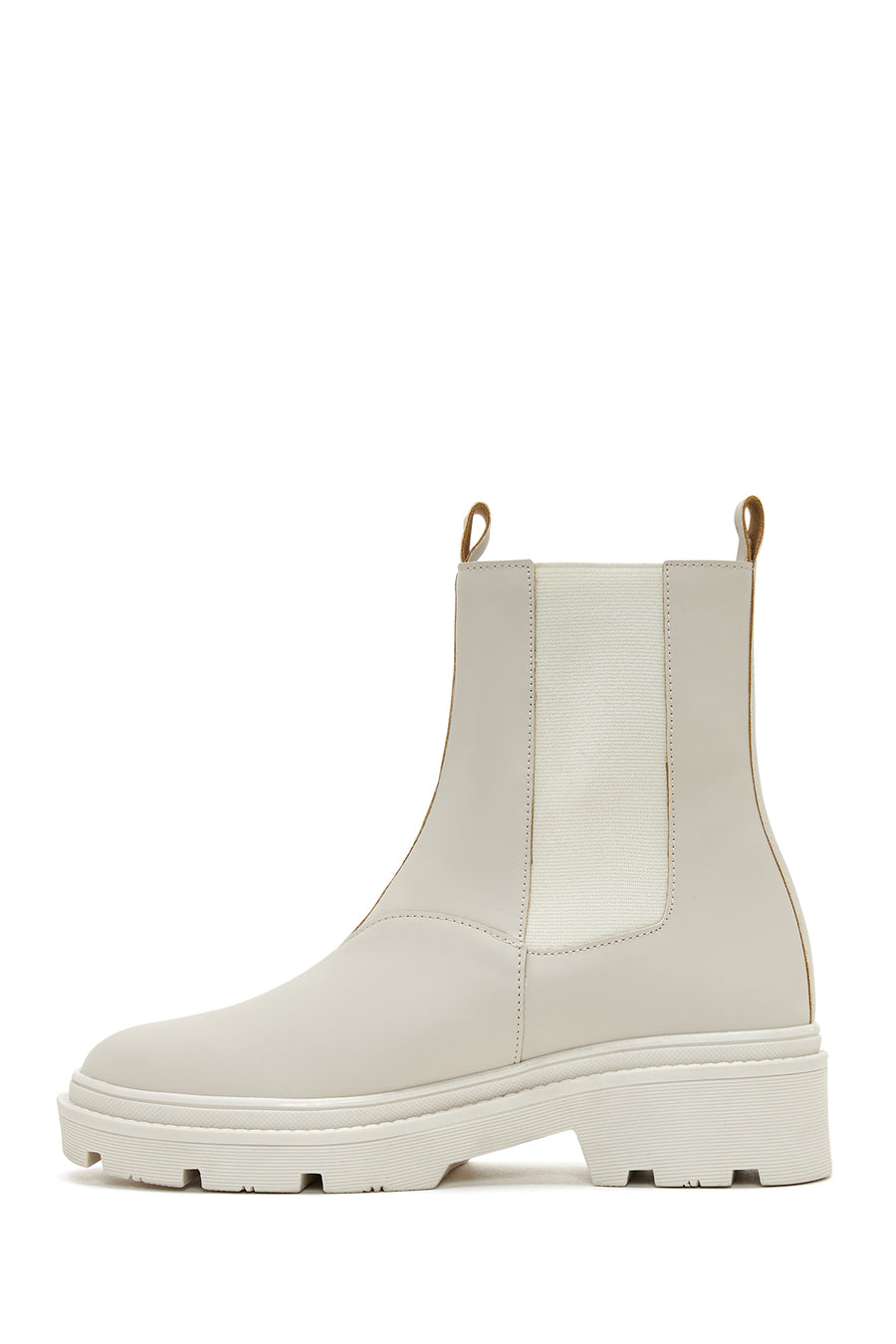 Women's Cream Chelsea Boots