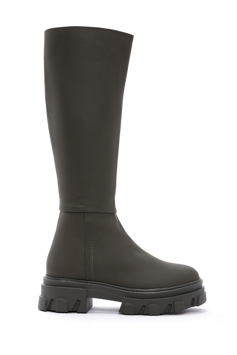 Women's Khaki Zippered Thick Soled Boots 22WFE2544MT | Derimod