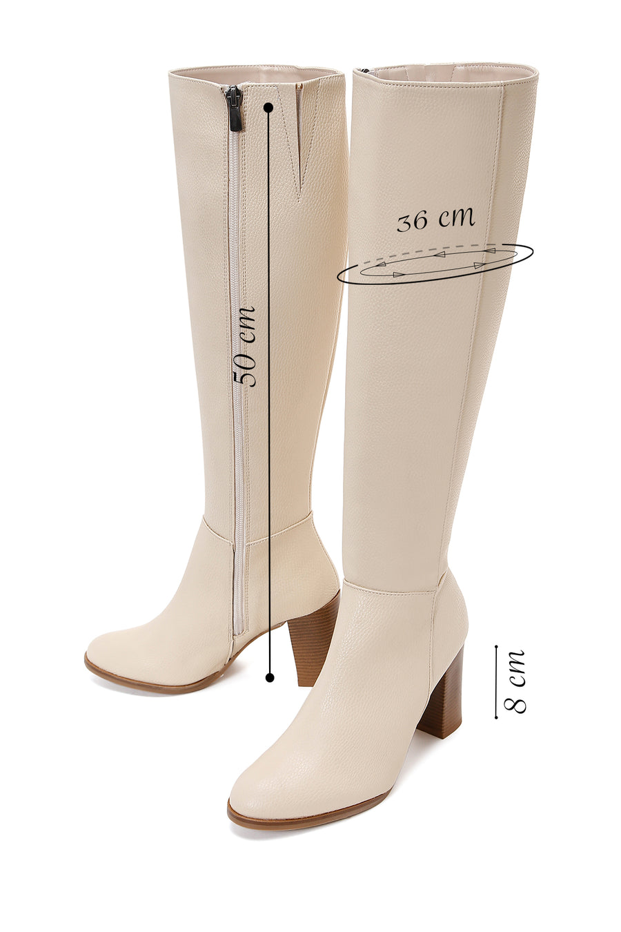 Women's Beige High Heeled Boots