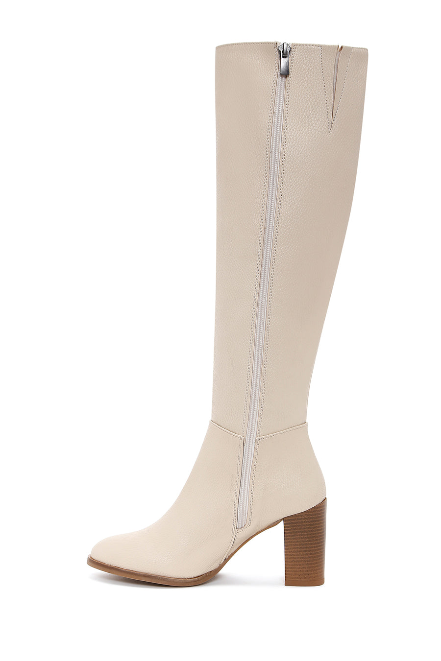 Women's Beige High Heeled Boots
