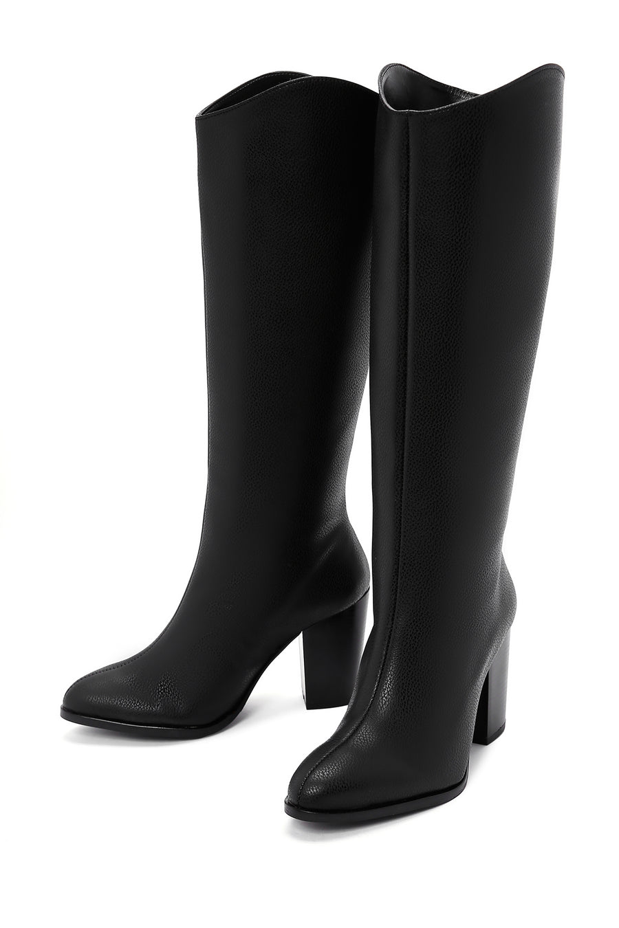 Women's Black Thick High Heeled Classic Boots