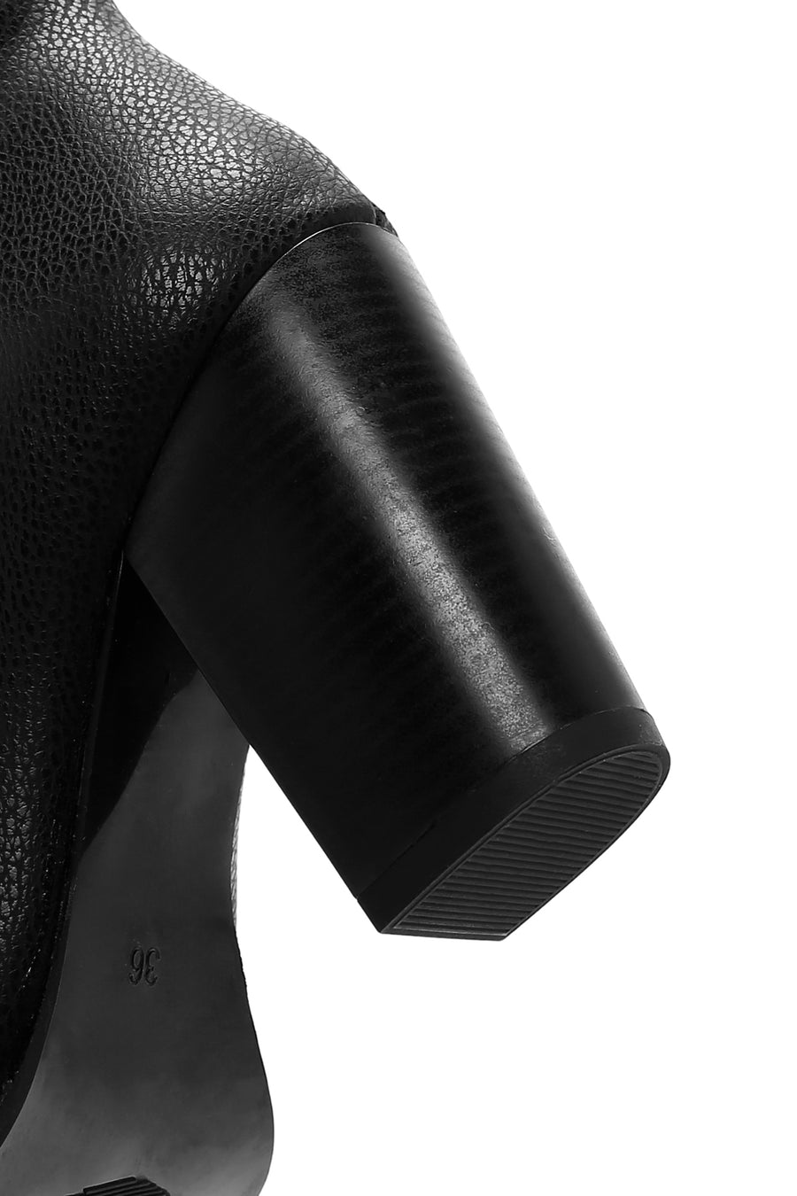 Women's Black Thick High Heeled Classic Boots