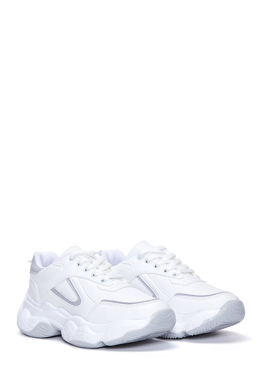 Kadın Beyaz Kalın Tabanlı Sneaker
