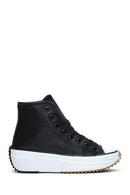 Women's Black Thick Sole High Top Sneaker | Derimod