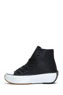 Women's Black Thick Sole High Top Sneaker | Derimod