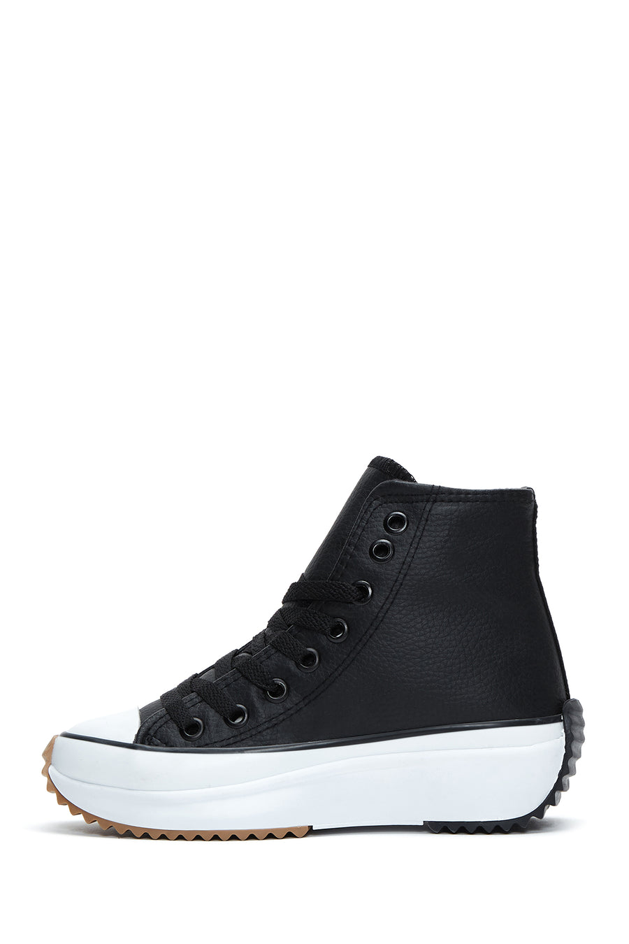 Women's Black Thick Sole High Top Sneaker