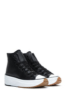 Women's Black Thick Sole High Top Sneaker | Derimod