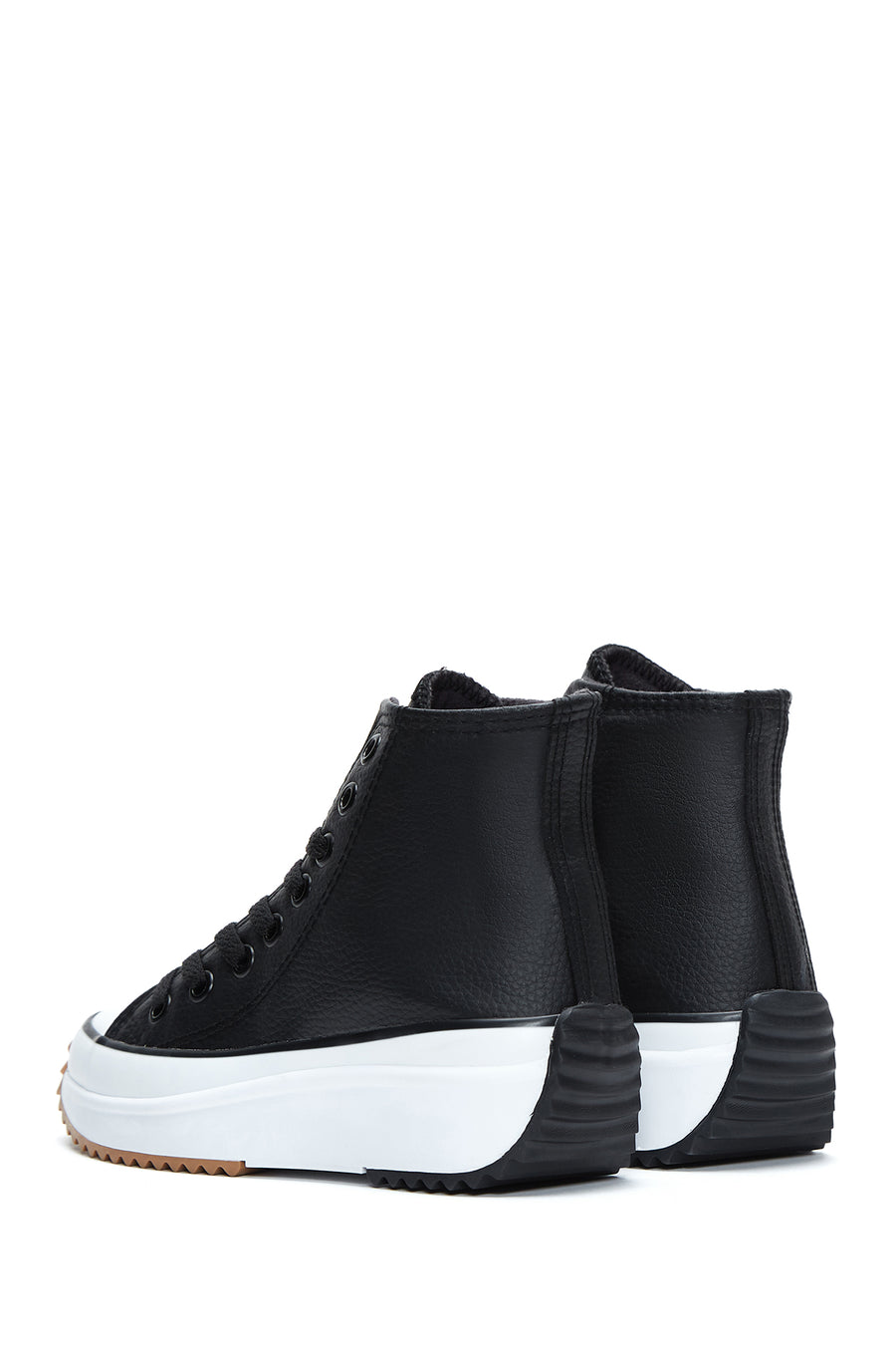 Women's Black Thick Sole High Top Sneaker
