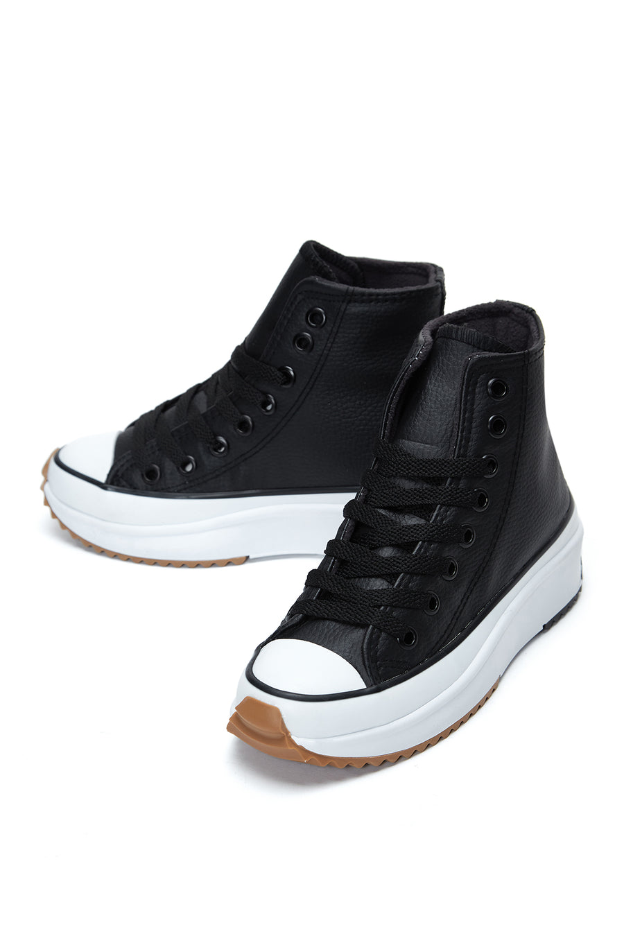 Women's Black Thick Sole High Top Sneaker