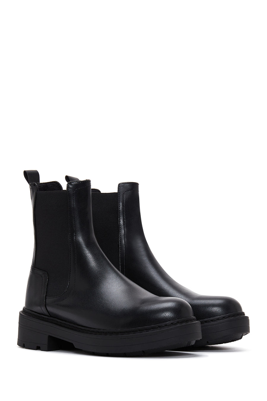 Women's Black Chelsea Flat Boots