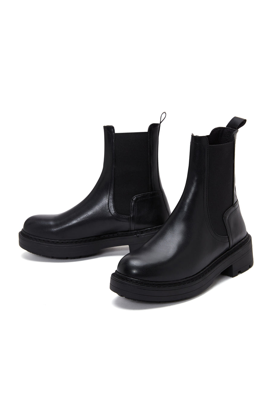 Women's Black Chelsea Flat Boots