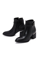 Kadın Siyah Fermuarlı Topuklu Bot | Derimod