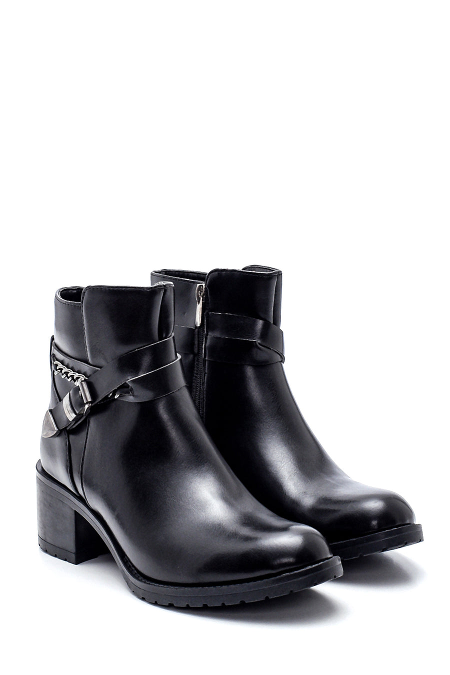 Women's Buckle Heeled Boots