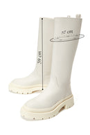 Kadın Bej Kalın Tabanlı Çizme | Derimod