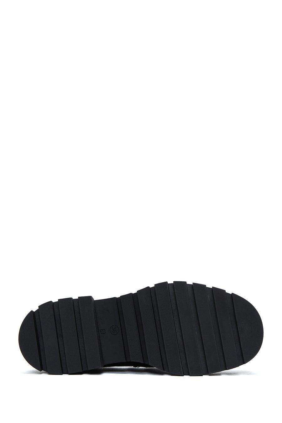 Kadın Siyah Kalın Tabanlı Maskülen Loafer
